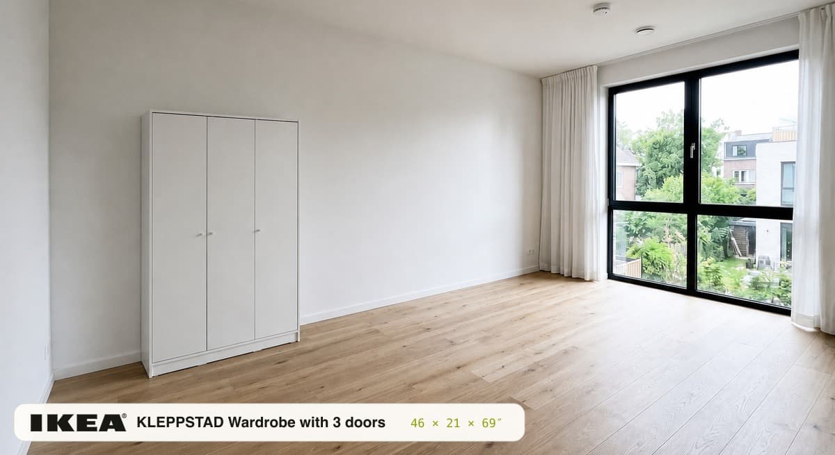 KLEPPSTAD Wardrobe в комнате после примерки